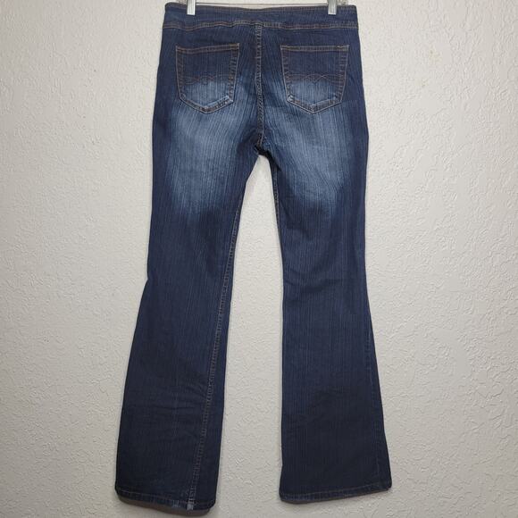 VTG Y2K l.e.i Low Rise Braided Belt Flared Leg Stretch Dark Junior Jeans✨️11 - Picture 15 of 16